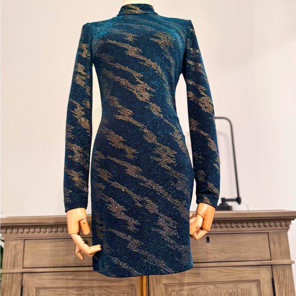 Topshop Metallic Thread Mini Dress | Size 4